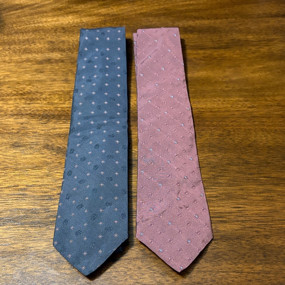 Vintage Oakton Ltd. Elegant Blue and Pink Patterned Ties